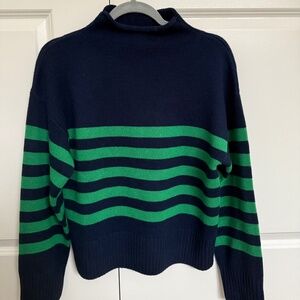 Kule Lucca blue&green striped sweater, wool and cashmere, great condition